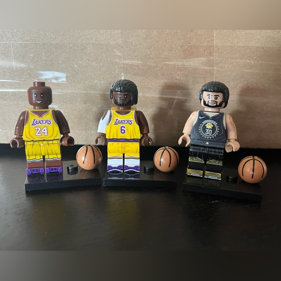 minifigures Other - All 3 Kobe Bryant Lebron James Stephan Curry MiniFigure Toy Basketball Figures